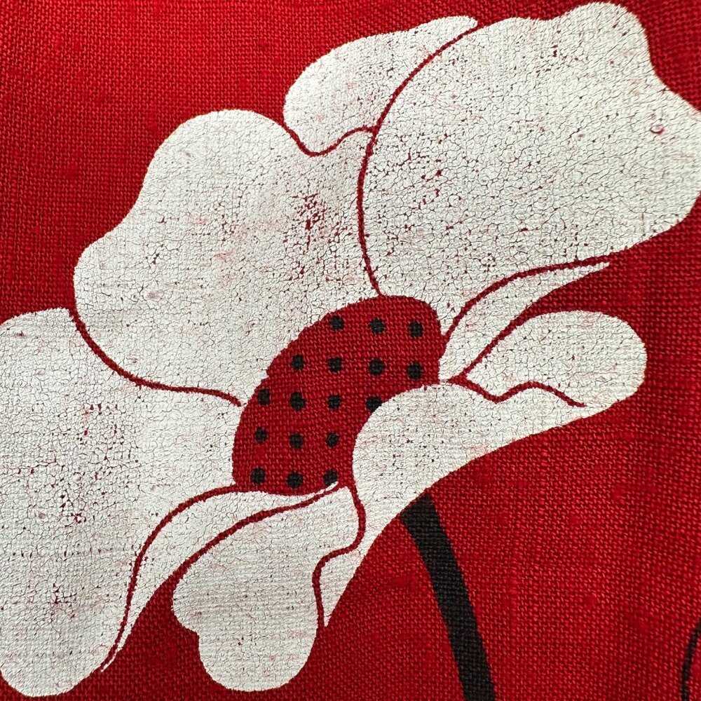 Vintage Dress Red White Poppy Sundress Floral Alfred Shaheen USA MCM Size 12 - Picture 8 of 10